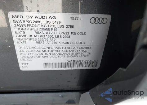 2023 Audi Q5 Premium Plus 45 Tfsi S Line Quattro from USA, damaged, VIN WA1EAAFY9P2050233